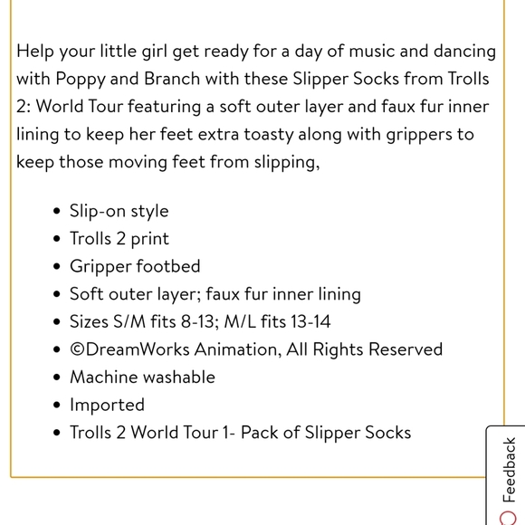 Trolls 2 Girls Fuzzy Babba Slipper - Picture 4 of 4